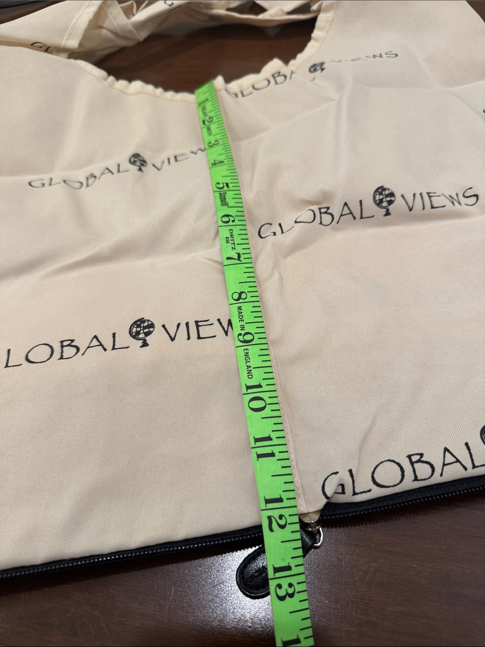 Global Views Black Leather Foldable Portable travel tote bag - Picture 9 of 10